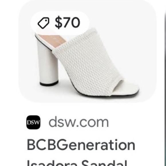 BCBGeneration - eggshell, special-occasion, textured, high-heeled sandals. - Picture 3 of 6